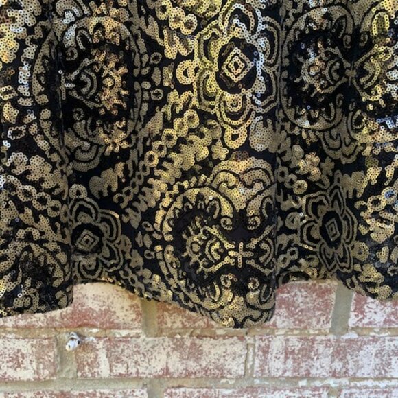 Jun & Ivy Black and Gold Sequin Cocktail Dress - Picture 3 of 11